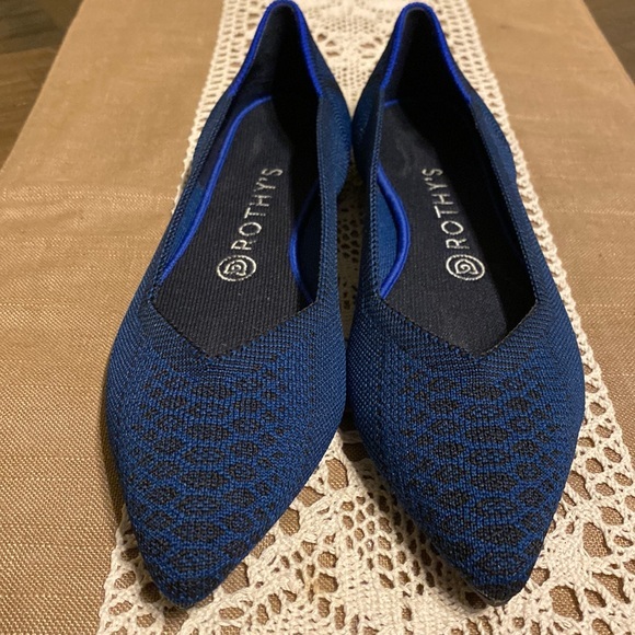 RARE Rothy’s Teal Python The Point Flat Size 9 - Picture 3 of 8